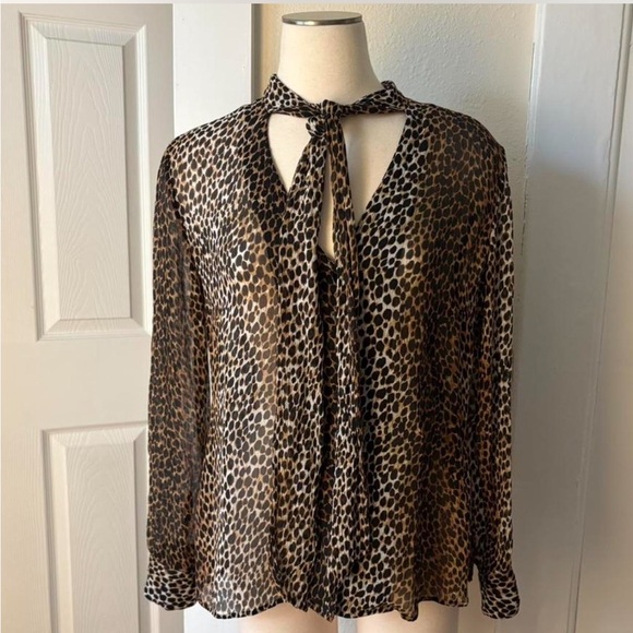 Chico's Tops - Chico's Brown Leopard Print Blouse